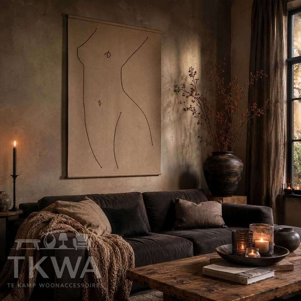 Prachtig Groot Wandkleed van molenaar 147 cm, Ophalen, Tekening, Overige technieken, Handgemaakt
