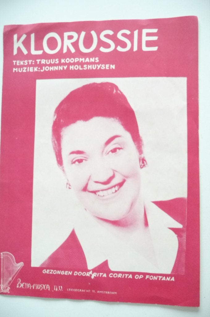 BLADMUZIEK RITA CORITA , KLORUSSIE 1959 ALS NIEUW, Verzenden, Artiest, BELLA MUSICA , AMSTERDAM RITA CORITA, Zo goed als nieuw