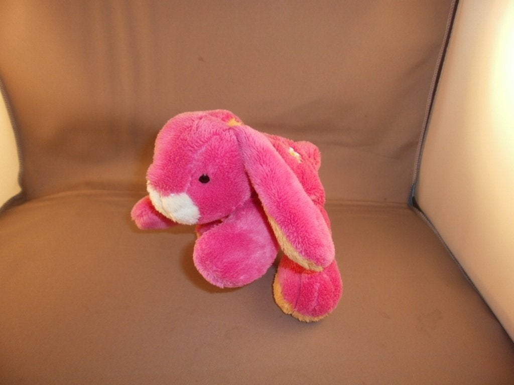 anna club plush konijn roze/oranje velours margriet op bil, Overige karakters, Konijn, Wasbaar, Ophalen of Verzenden