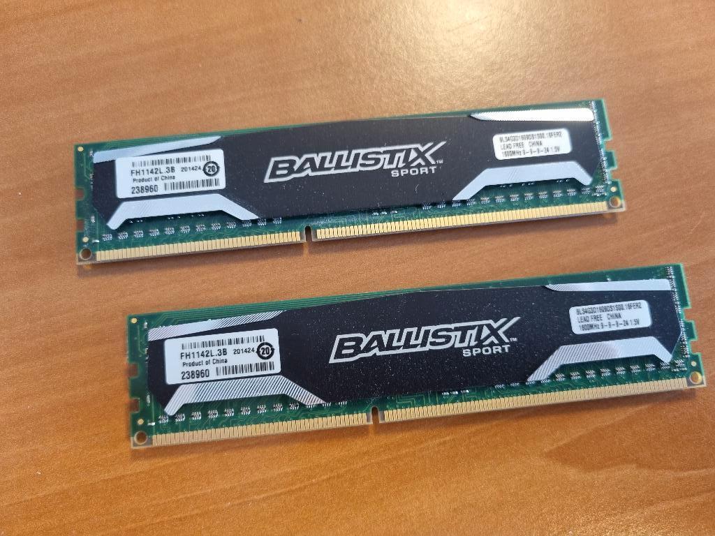 Werkgeheugen Crucial Ballistix Sport 8GB, 8 GB, DDR3, Ophalen of Verzenden, Zo goed als nieuw