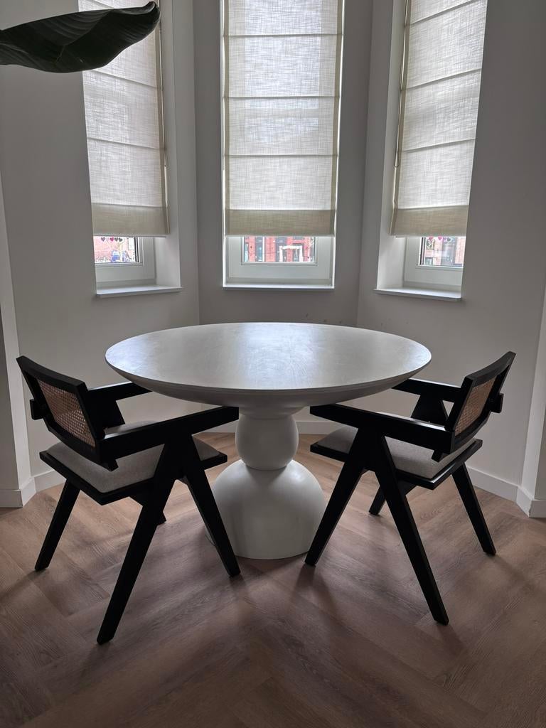 2x essenhouten eetkamerstoel van Sklum, Huis en Inrichting, Stoelen, Ophalen, Gebruikt, Twee, Zwart