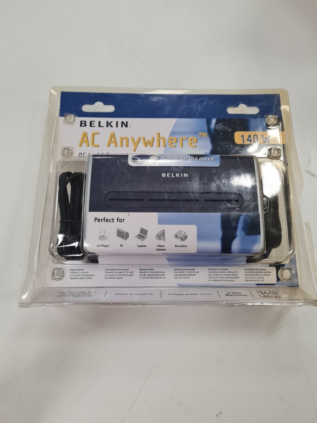 Belkin AC Anywhere 140W omvormer., Belkincares@belkin.com, 555 S Aviation Blvd Ste 180, El Segundo, California, 90245, Verenigde Staten