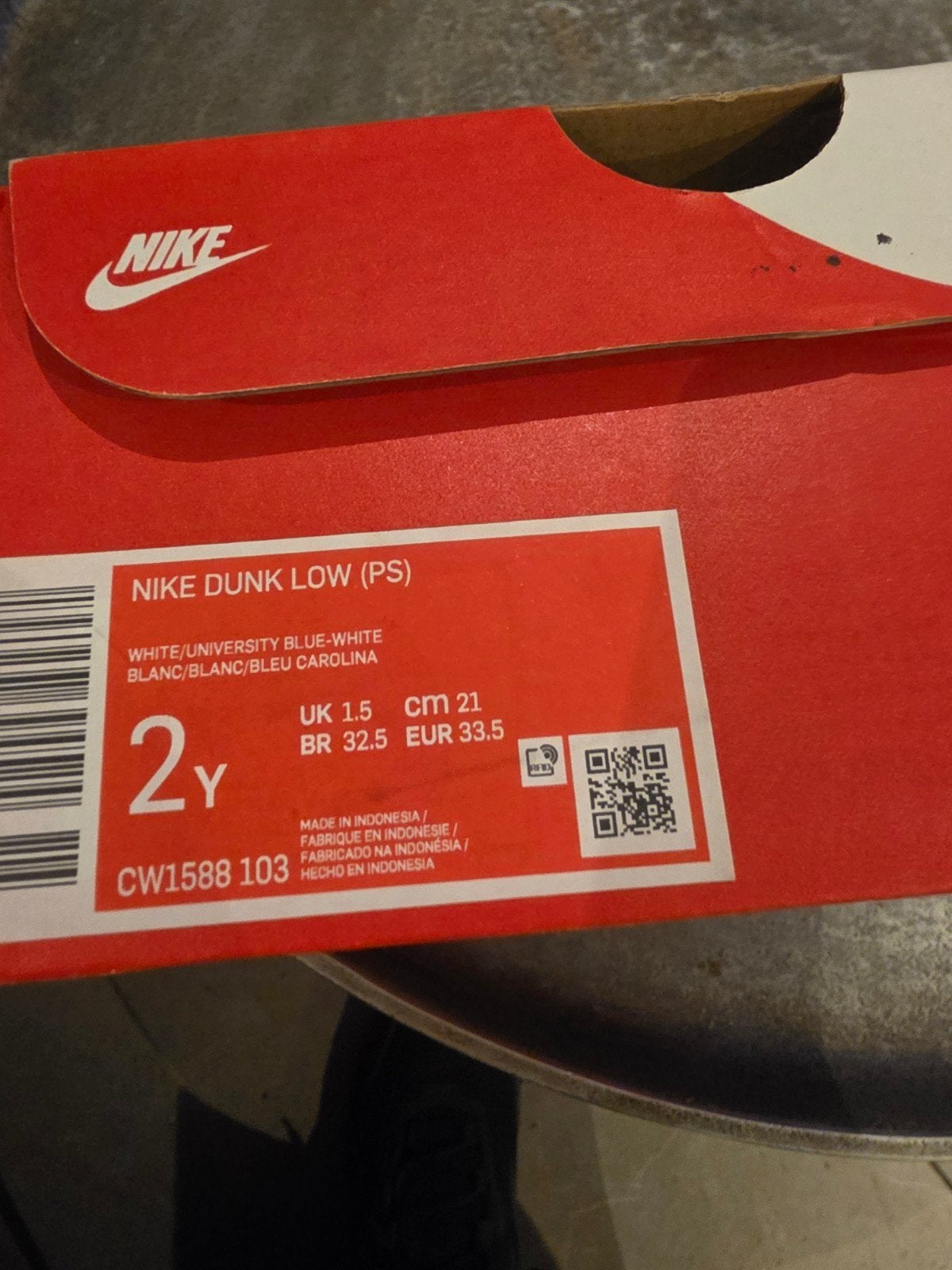Nieuwe Nike Dunk Low (PS) - Maat 33.5, Kinderen en Baby's, Nieuw, Ophalen of Verzenden, Nike, Jongen of Meisje