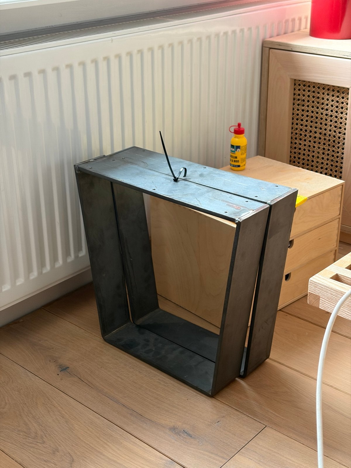 Handgemaakte stalen poten voor tafel of bank (38x40cm), Ophalen, Tafelpoot, Gebruikt, Minder dan 50 cm
