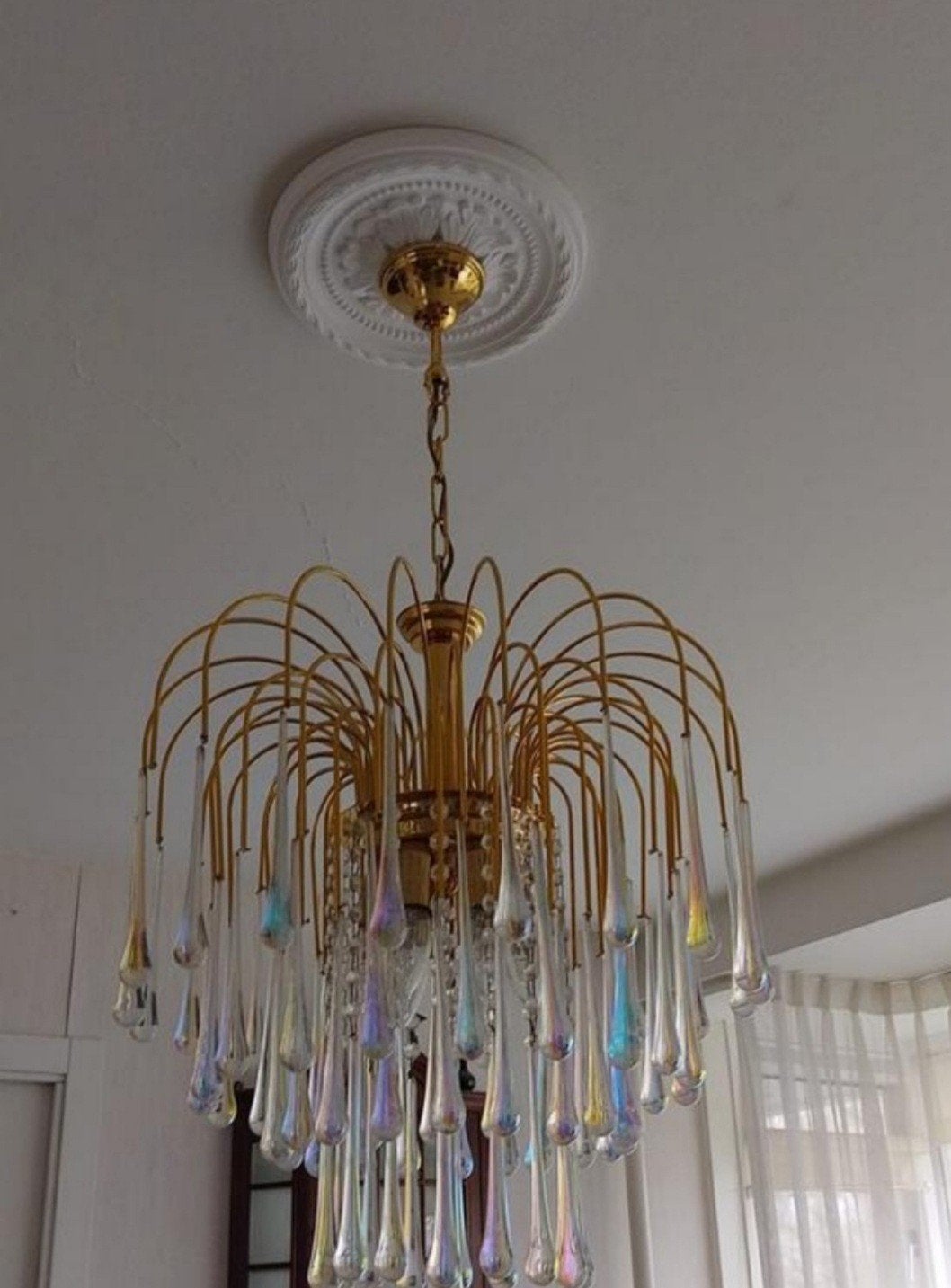 Murano kristallen  Teardrop Kroonluchter, Huis en Inrichting, Ophalen of Verzenden, Zo goed als nieuw