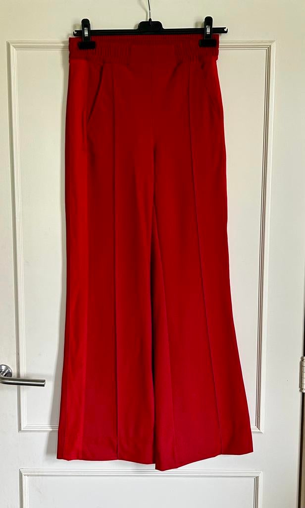 Rode Studio Anneloes bonded Wide Leg trousers, broek XS., Ophalen of Verzenden, Zo goed als nieuw, Maat 34 (XS) of kleiner, Lang