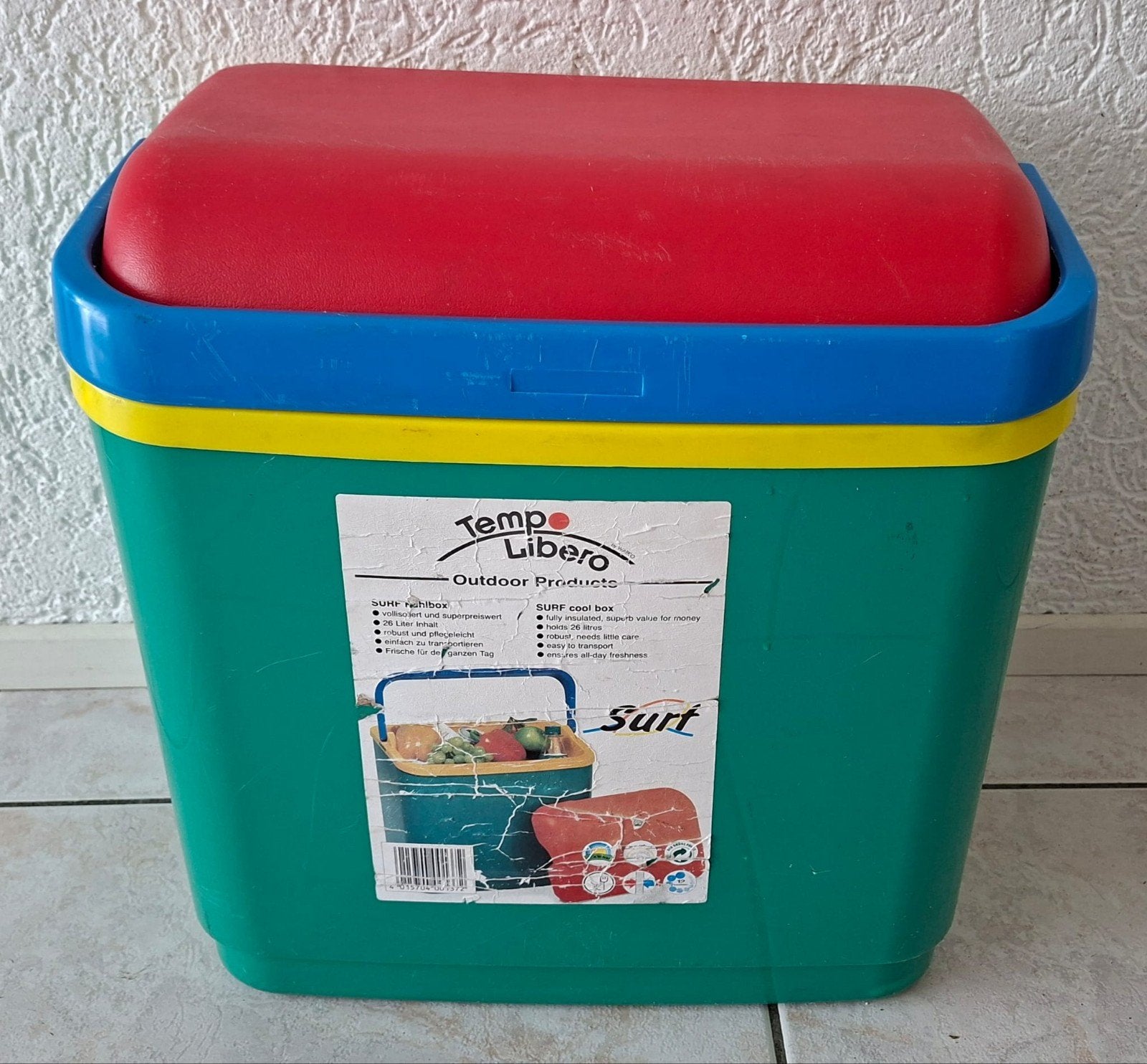 Vintage Tempo Libero Surf Koelbox - Groen/Rood/Blauw, Ophalen, Gebruikt, Koelelement