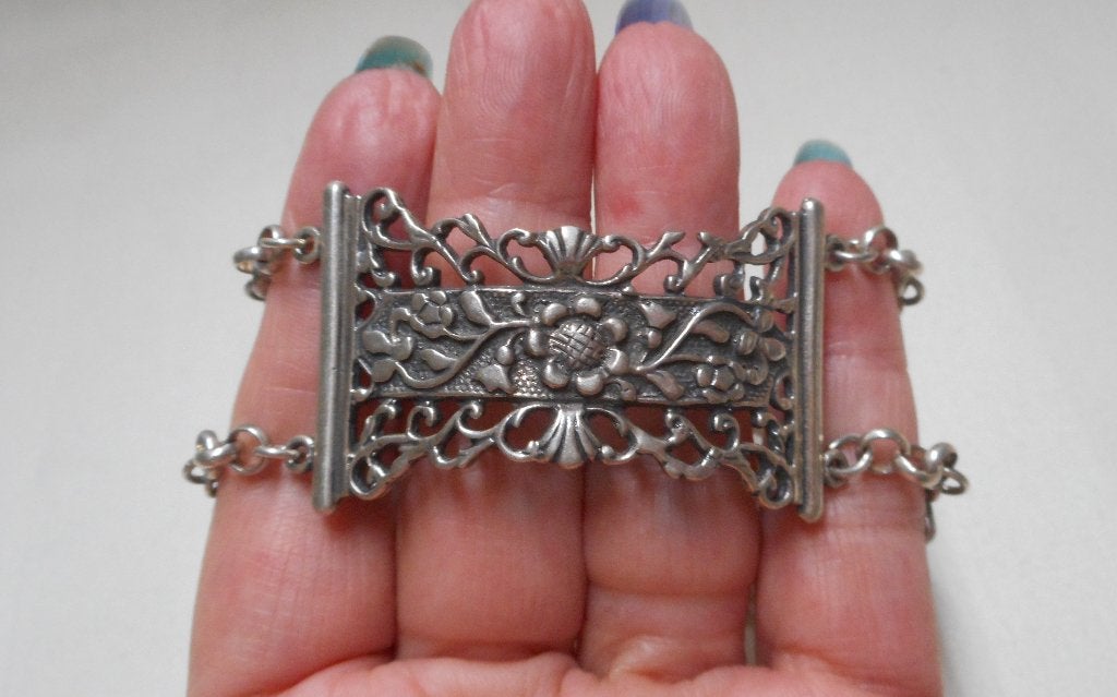 Zilveren antieke armband nr.1501, Sieraden, Tassen en Uiterlijk, Verzenden, Zilver, Armband