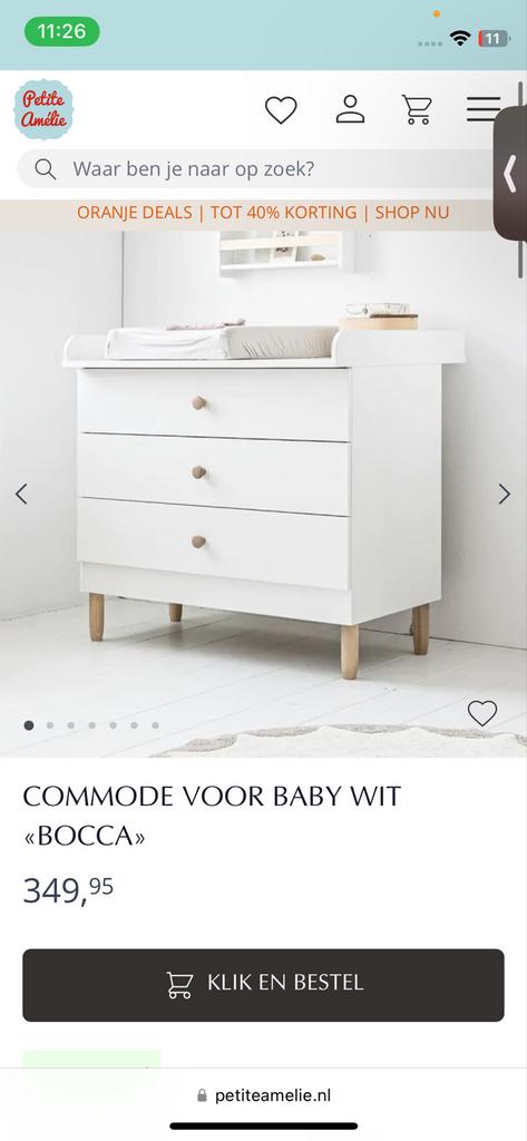 Witte Commode voor Baby - Model Bocca, Gebruikt, 50 tot 70 cm, Ophalen of Verzenden, 75 tot 100 cm