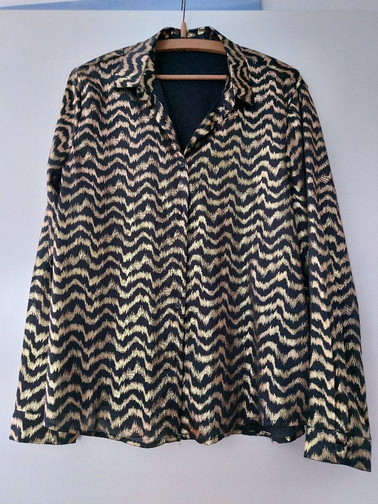 Mooie NIEUWE Guts& Gusto blouse, goud/zwart, mt L', Ophalen of Verzenden, Nieuw, Maat 42/44 (L), Zwart