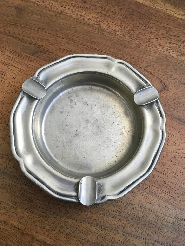 Mag voor de helft! Tinnen asbak, Ophalen of Verzenden