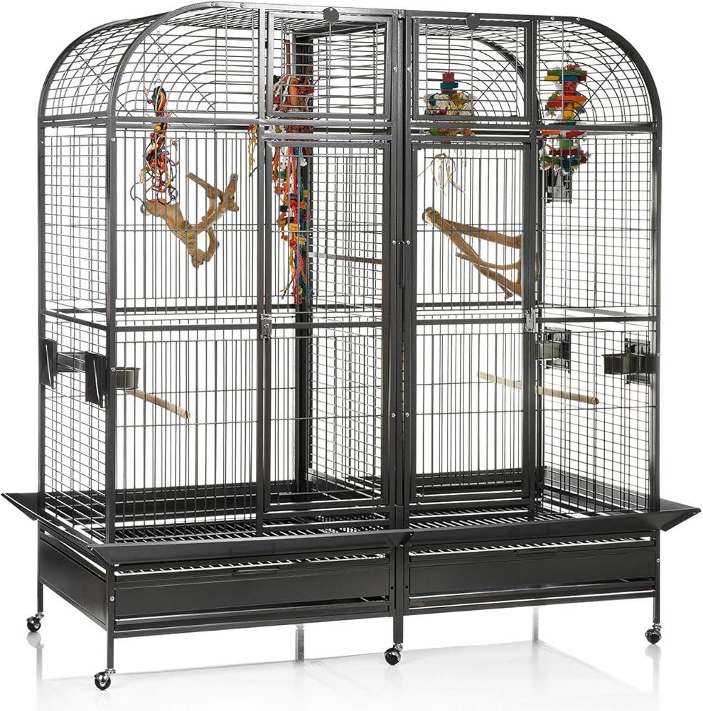 Dubbele papegaaien kooi van montana, Ophalen, Zo goed als nieuw, Metaal, Vogelkooi