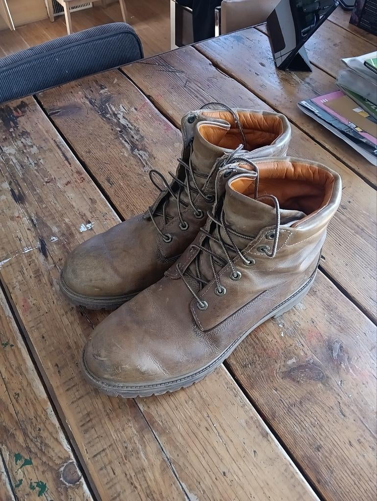 Timberland Boots Maat 46 - Gedragen, Kleding | Heren, Schoenen, Bruin, Timberland, Boots, Ophalen of Verzenden
