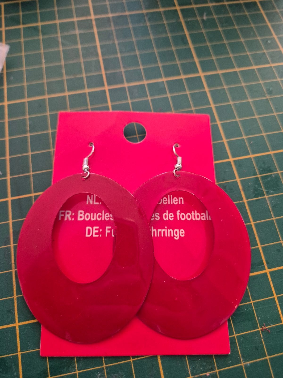 Grote rode oorringen - Statement oorbellen, Sieraden, Tassen en Uiterlijk, Overige materialen, Hangers, Nieuw, Ophalen of Verzenden