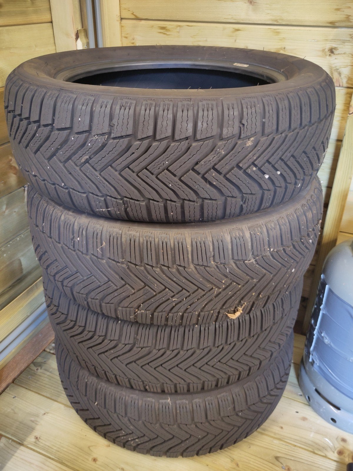 4x Michelin Alpine 6 Winterbanden 205/55 R17,  6-7mm profie, Auto diversen, Auto-accessoires, Ophalen, Gebruikt
