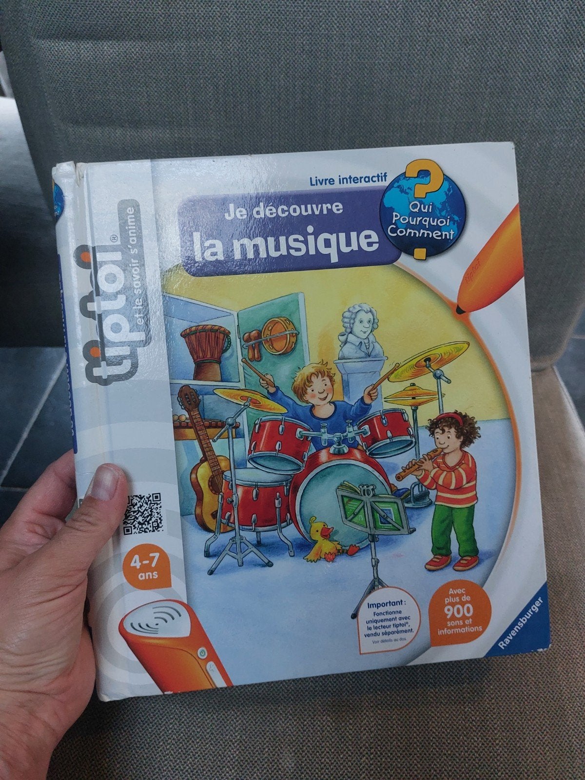 Frans Tiptoi boek - De wereld van de muziek, Kinderen en Baby's, Speelgoed | Educatief en Creatief, Ophalen of Verzenden, Gebruikt