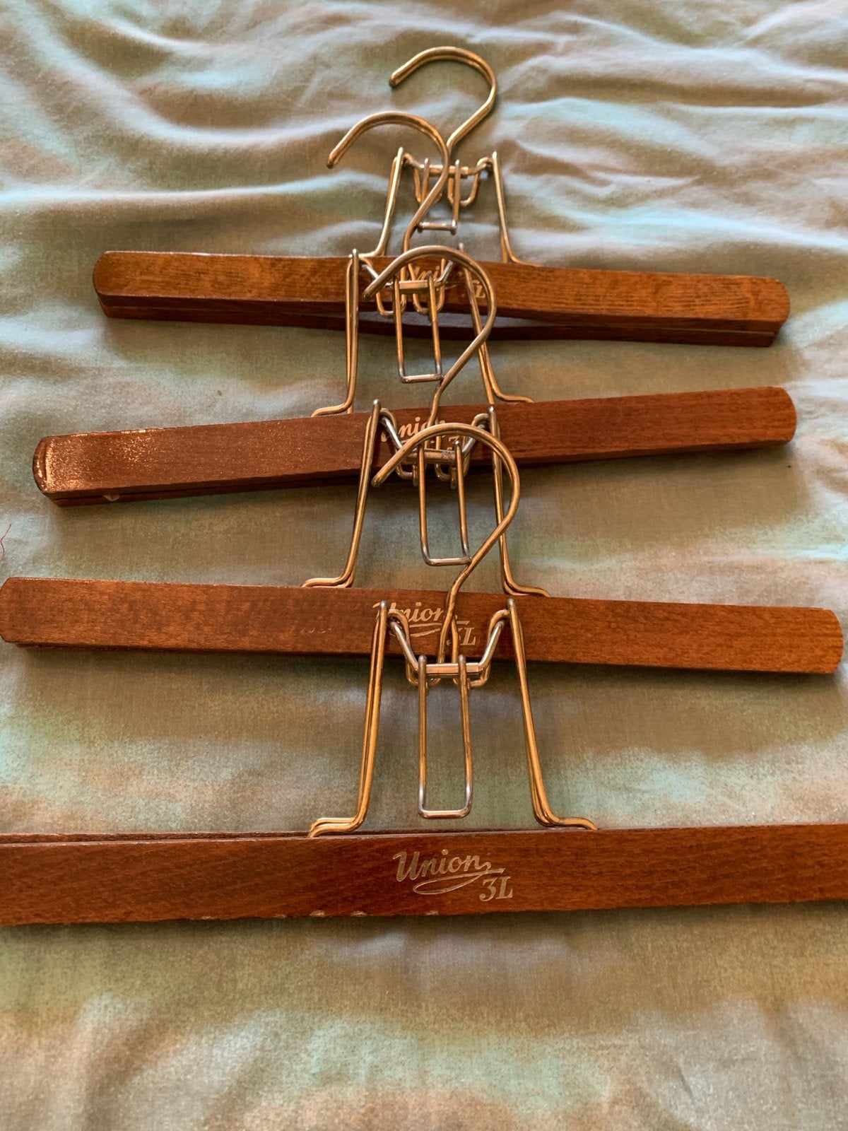 4 Vintage Houten Broekhangers - 32 cm Breed - XL, Ophalen of Verzenden, Gebruikt, Hout, Volwassenen