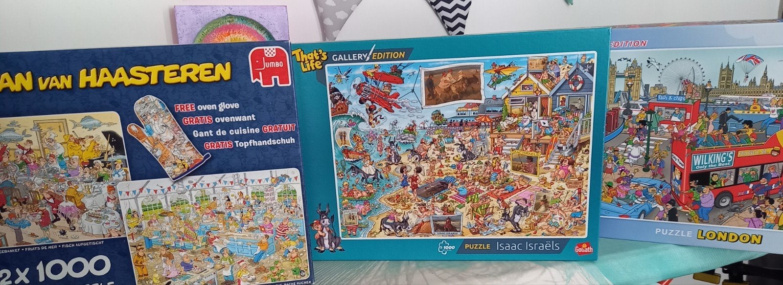 Puzzels 3 stuks., Hobby en Vrije tijd, Denksport en Puzzels, Ophalen, 500 t/m 1500 stukjes, Gebruikt