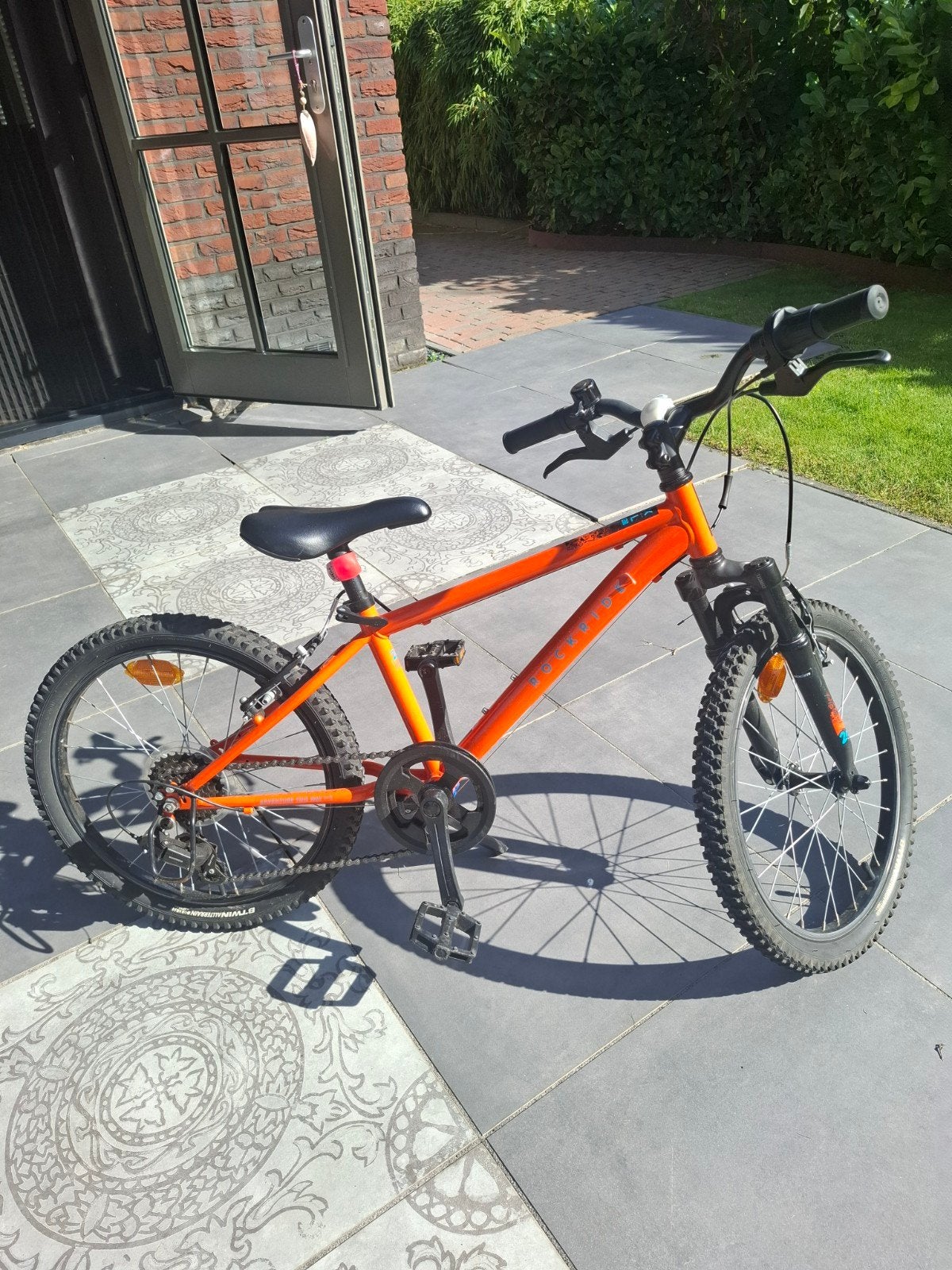 Oranje kinderfiets Rockrider 20 inch, Gebruikt, Velgrem, Versnellingen, Minder dan 49 cm