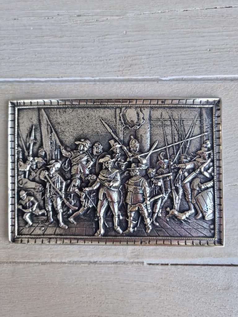 de nachtwacht plaquette, Ophalen, Zilver
