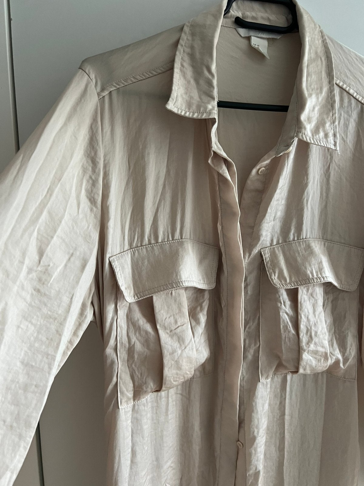 Maat 40 lange blouse H & M zomer kleding nude tuniek, Ophalen of Verzenden, Zo goed als nieuw, Maat 38/40 (M), Wit