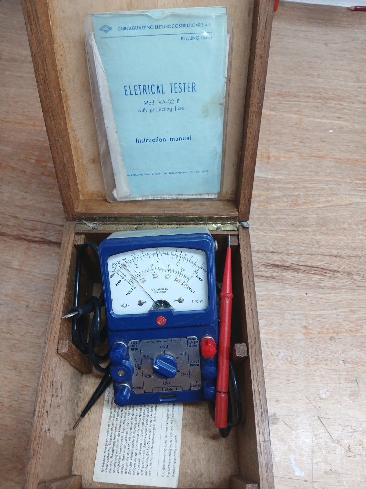 Antieke Chinaglio VA-32-B Multimeter uit 1965, Antiek en Kunst, Ophalen of Verzenden