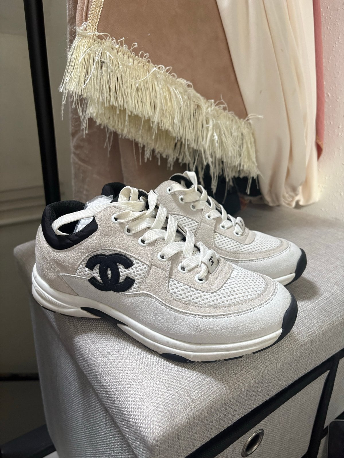 Cha nel Sneakers Maat 36, Ophalen of Verzenden, Gedragen, Wit, Sneakers of Gympen
