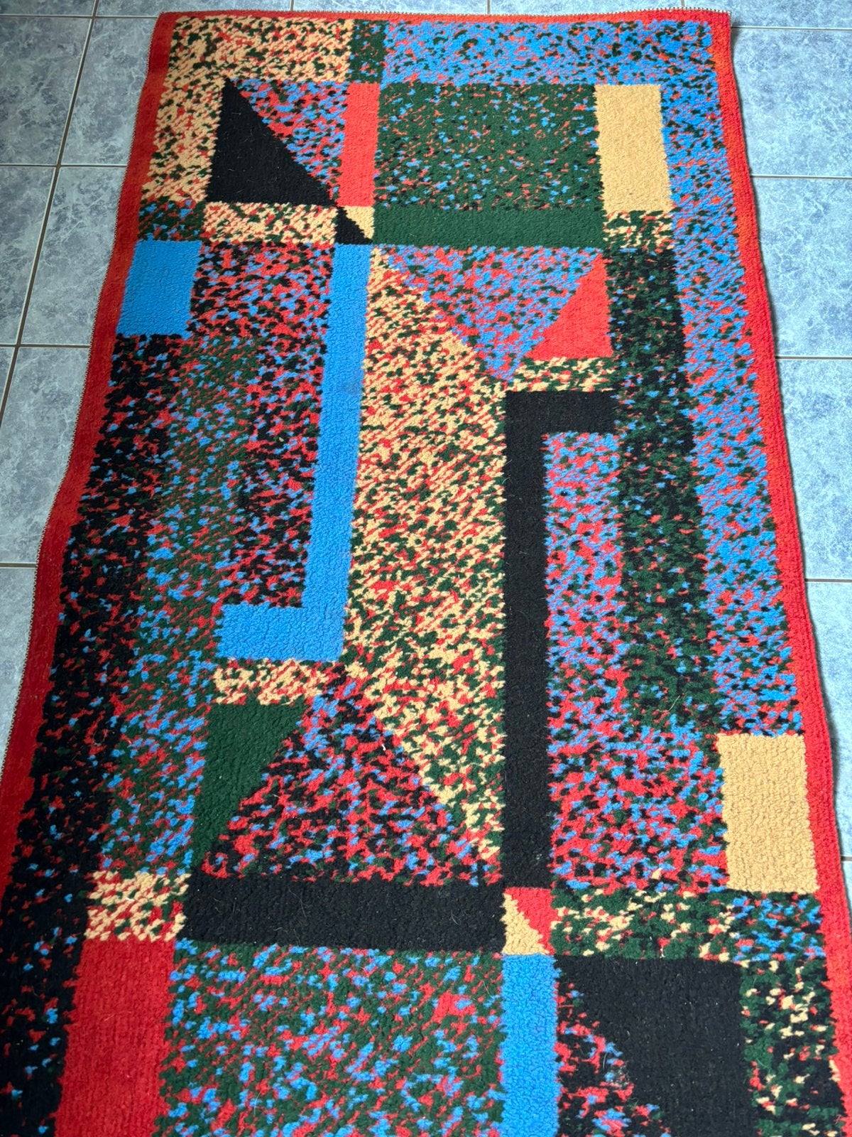 Vloerkleed fleurig kleed 140x70 cm nu voor 20 euro ., 100 tot 150 cm, Blauw, Zo goed als nieuw, Rechthoekig