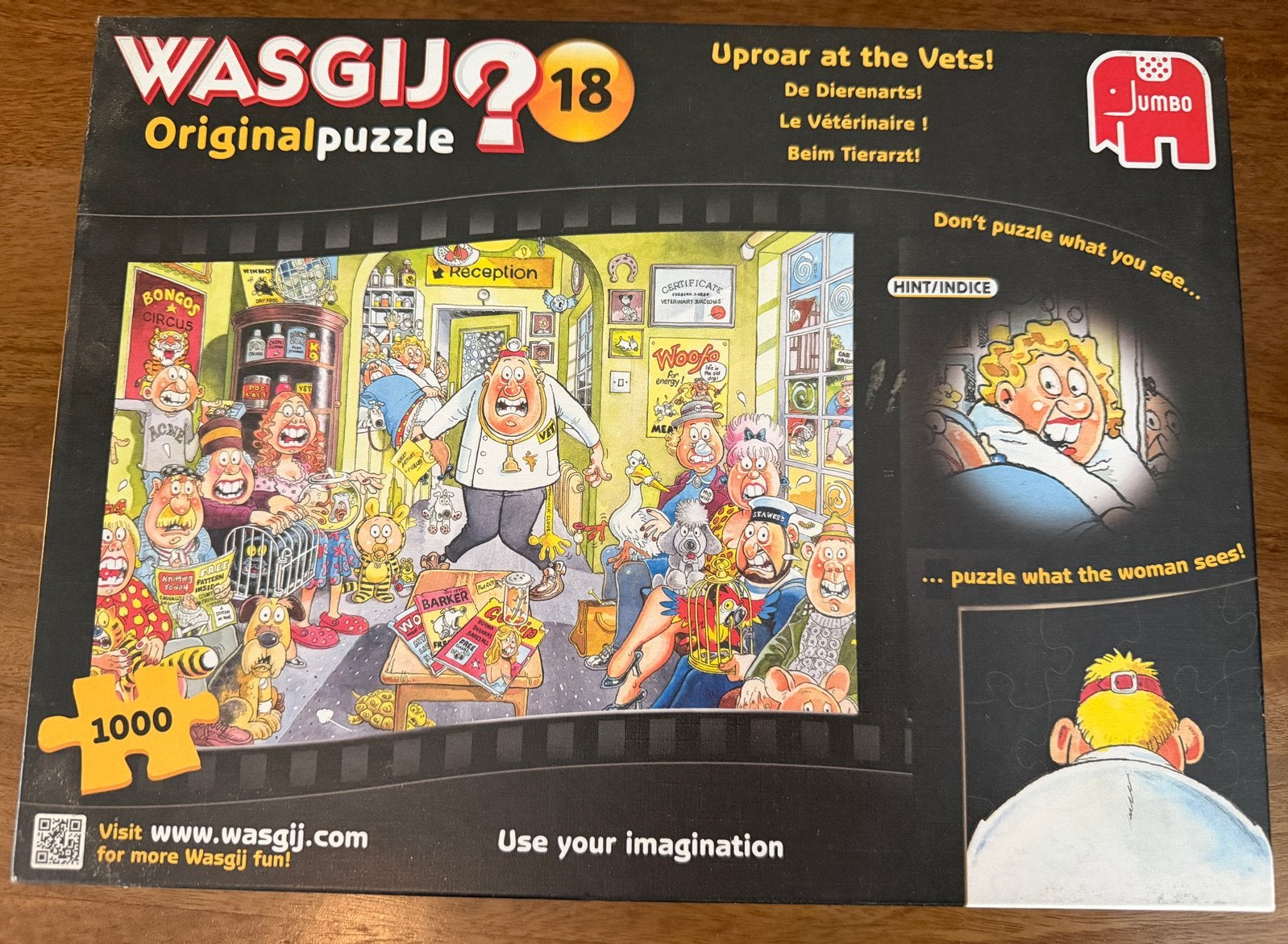Wasgij Original 18: De dierenarts! Legpuzzel 1000 stukjes, Ophalen of Verzenden, 500 t/m 1500 stukjes, Zo goed als nieuw, Legpuzzel