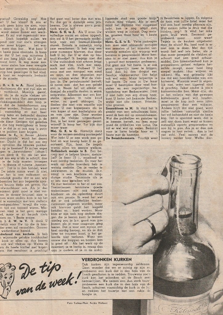 Vintage knipsel 1942 Oorlogstijd de kurken zijn schaars, Verzamelen, Tijdschriften, Kranten en Knipsels, Knipsel(s), Nederland