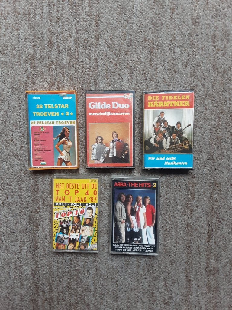 5 Cassettebandjes, Gebruikt, 2 t/m 25 bandjes, Overige genres, Ophalen of Verzenden