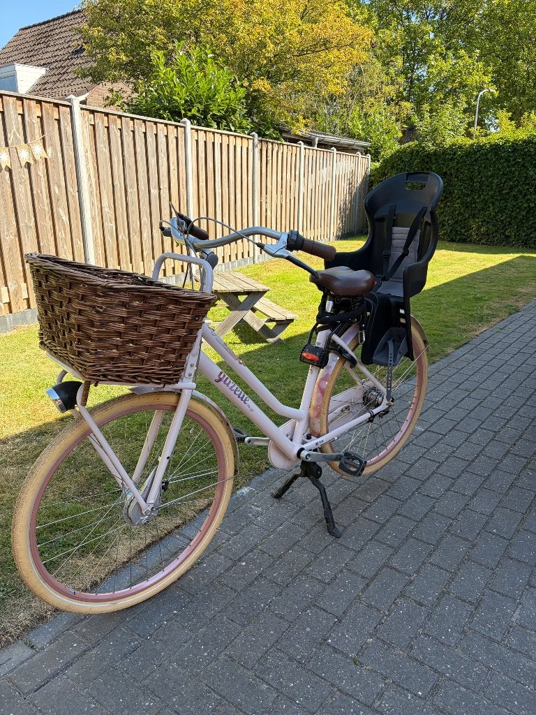 Gazelle damesfiets met kinderzitje en mand, Ophalen, Gebruikt, Velgrem, Versnellingen