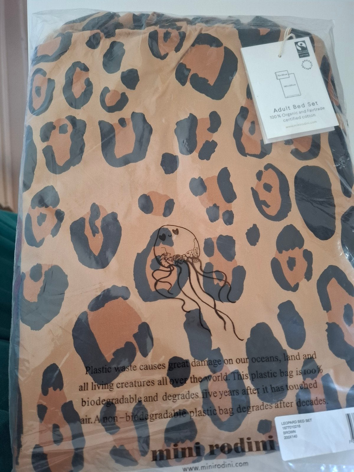Mini Rodini Leopard Dekbedovertrekset - Nieuw, Huis en Inrichting, Slaapkamer | Beddengoed, Ophalen of Verzenden, Nieuw, Eenpersoons