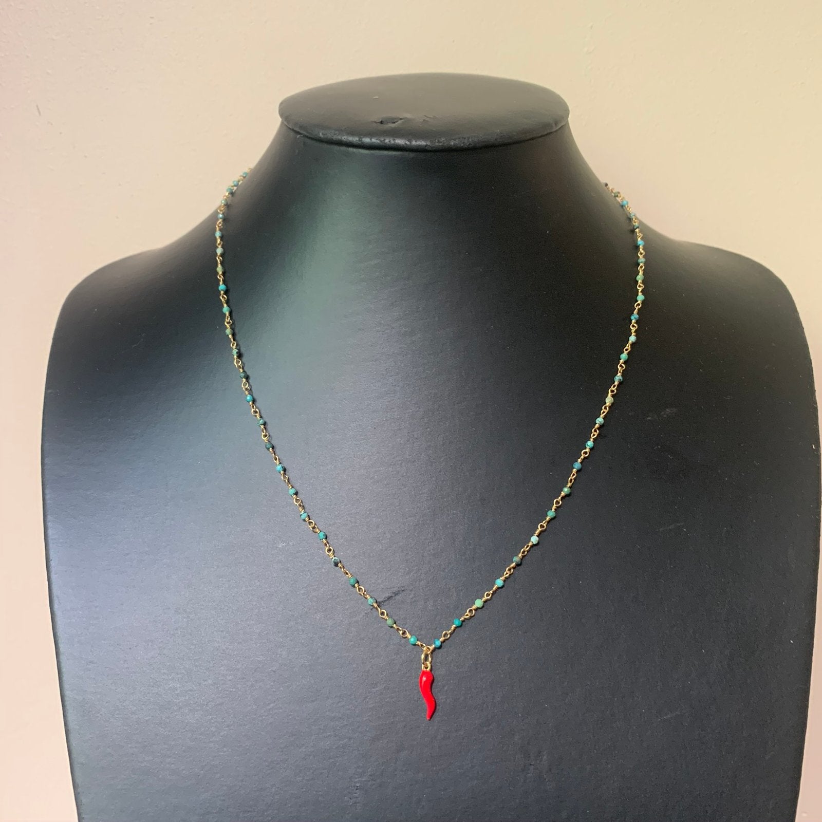 Turkoois turquoise zilver geluk beschermt intuïtie amulet, Blauw, Magnolia@me.com, Magnolia11, Nieuw