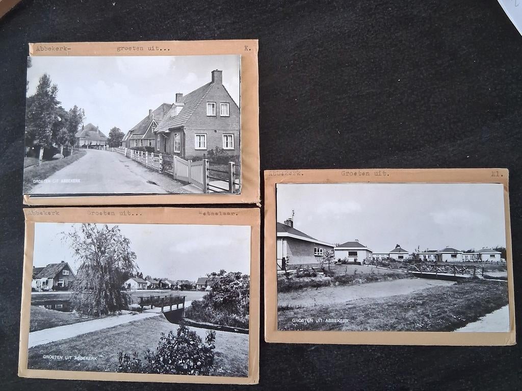 Abbekerk, 5 x glasplaat JosPe, Verzamelen, Ophalen of Verzenden, 1960 tot 1980, Ongelopen, Noord-Holland
