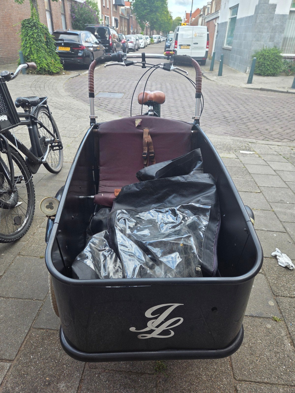 Johnny Loco Bakfiets - Ideaal voor Kinderen en Goederen, Ophalen, Gebruikt, Huif, 2 kinderen