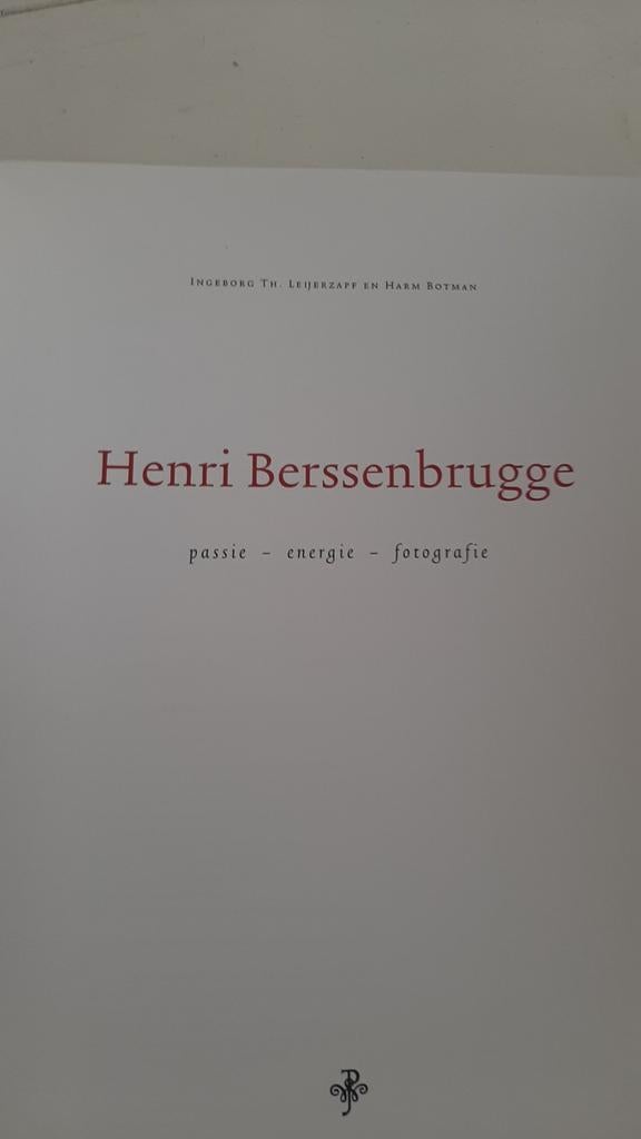 Henri Berssenbrugge de fotograaf, Ophalen of Verzenden, Zo goed als nieuw, Fotografen