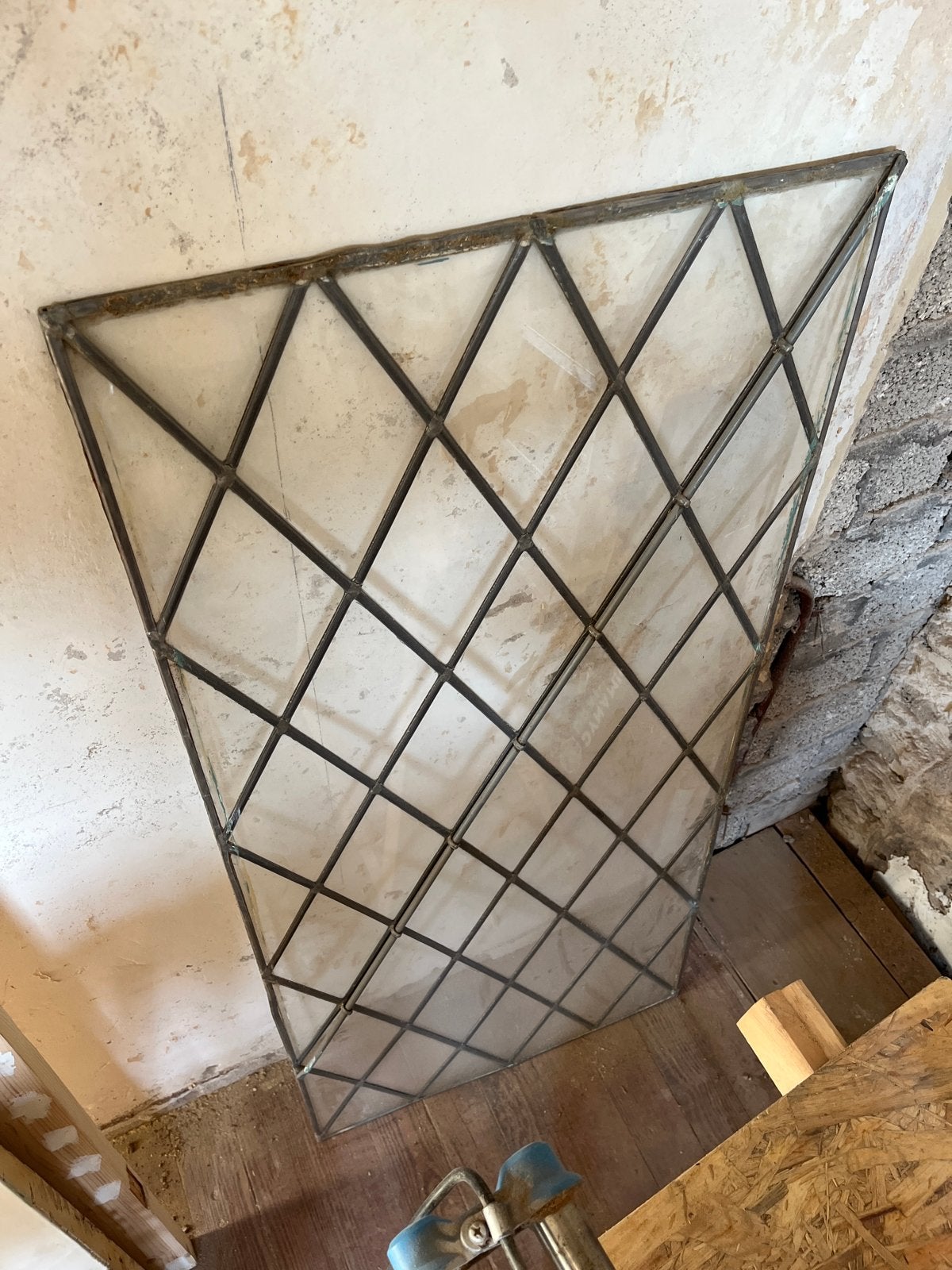 Uniek glas in lood raam - Antiek en decoratief, Ophalen, Gevelraam of Ruit, Gebruikt, Glas in lood