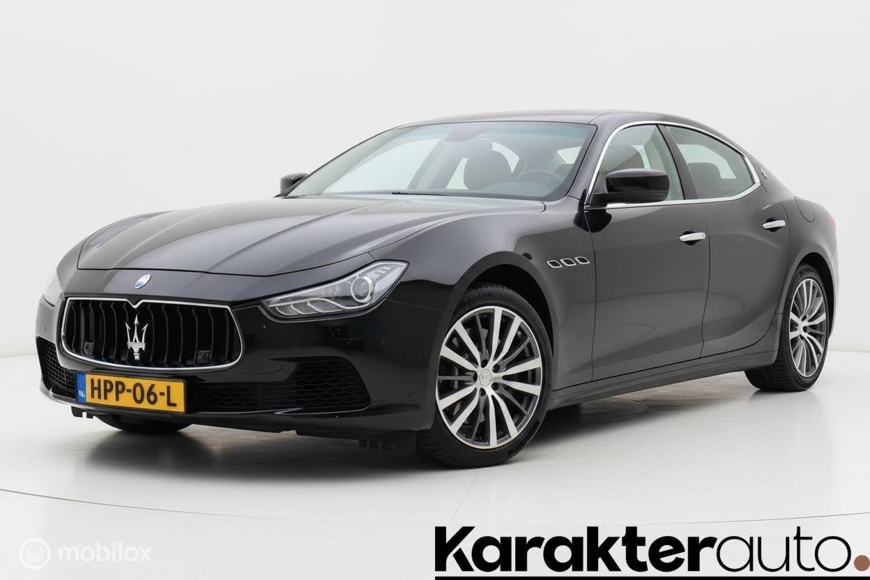 Maserati Ghibli 3.0 S 411 pk Q4 aut | schuifdak | memory, Auto's, Automaat, Euro 5, Gebruikt, Zwart