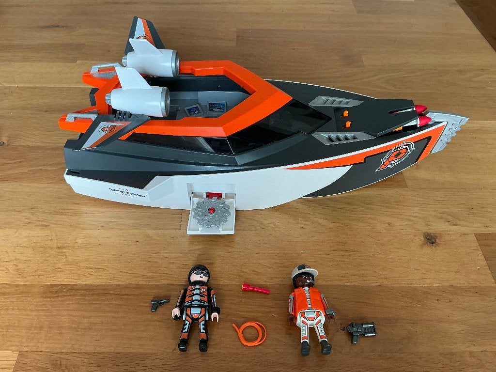 PLAYMOBIL  top agents 70002 spy team turbo schip, Gebruikt, Complete set, Voertuig, Ophalen of Verzenden
