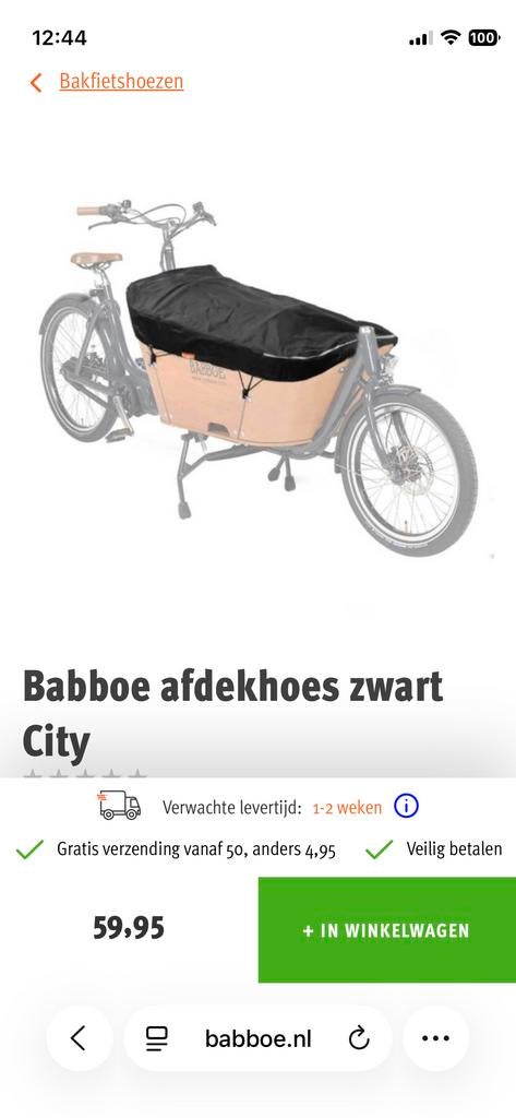 Babboe City Afdekhoes - Zwart, Ophalen, Nieuw