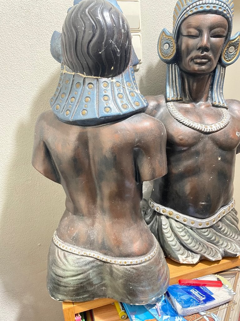 Set van 2 Egyptische beelden, Huis en Inrichting, Ophalen, Gebruikt, Overige stijlen