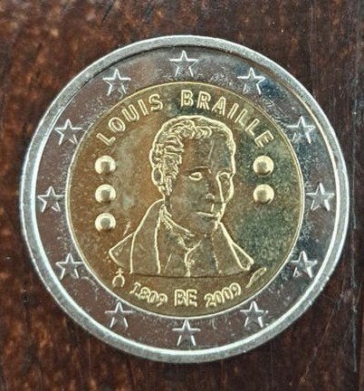 2 Euro munt Louis Braille 2009, Ophalen of Verzenden, Overige landen, 2 euro, Losse munt