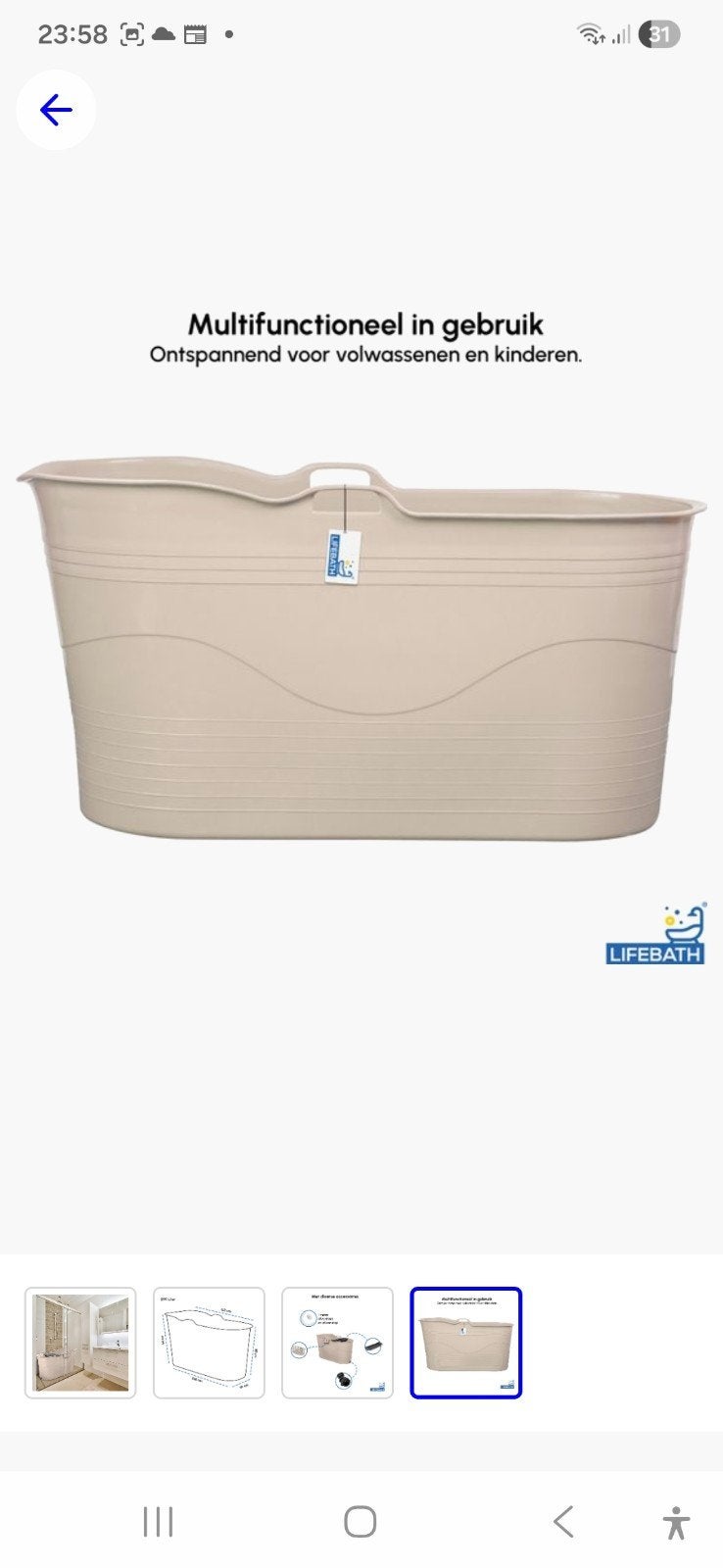 Losstaand bad te koop, Ophalen, Overige typen, 50 tot 100 cm, Zo goed als nieuw