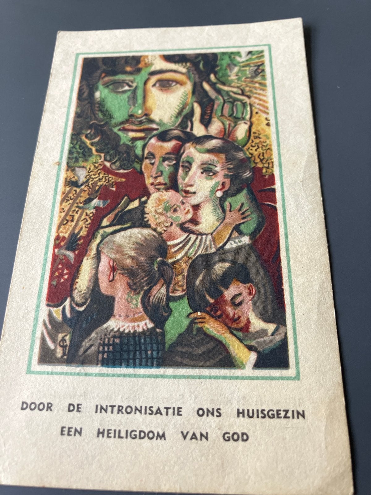 Vintage bidprentje: Intronisatie Ons Huisgezin, Ophalen of Verzenden