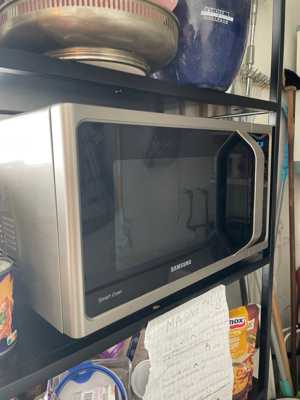 Samsung Smart Oven Combimagnetron - Zo goed als nieuw, Ophalen, Combimagnetron, Gebruikt, Grill