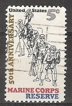 USA, Korps Mariniers, 1966., Postzegels en Munten, Ophalen of Verzenden, Gestempeld, Noord-Amerika