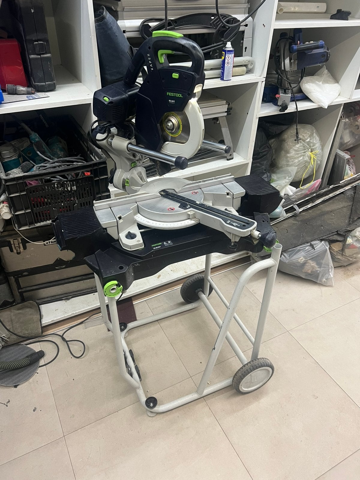 Festool kapex ks 60 Incl. Onderstel, Ophalen of Verzenden, 1200 watt of meer, Afkortzaag, 30 tot 70 mm
