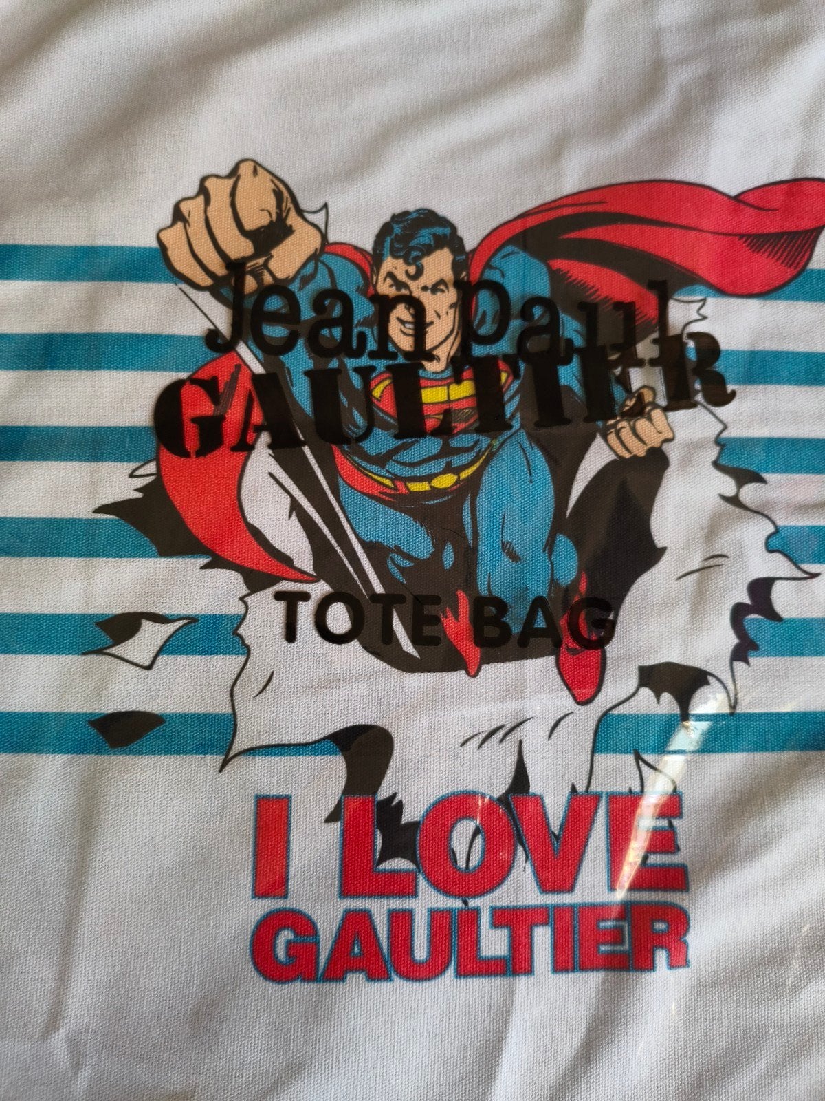 Jean Paul Gaultier Superman Wonder Woman Tote Bag Nieuw, Ophalen of Verzenden, Nieuw, Wit, Shopper