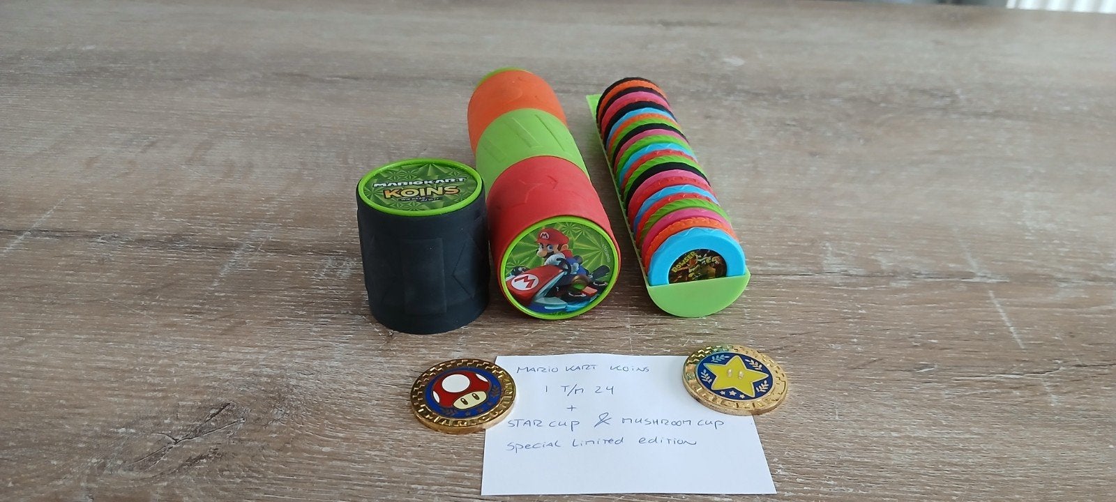 Mario Kart Koins + 2 Limited Edition mushroom star cup, Plus, Ophalen of Verzenden